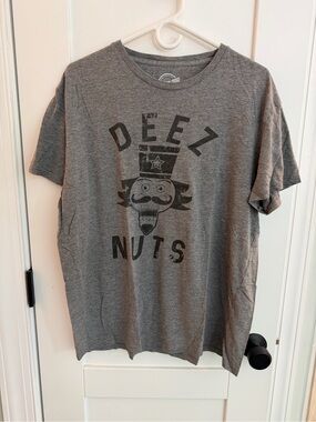 Crazy Dog T-Shirts Gray 'Deez Nuts' Graphic Tee